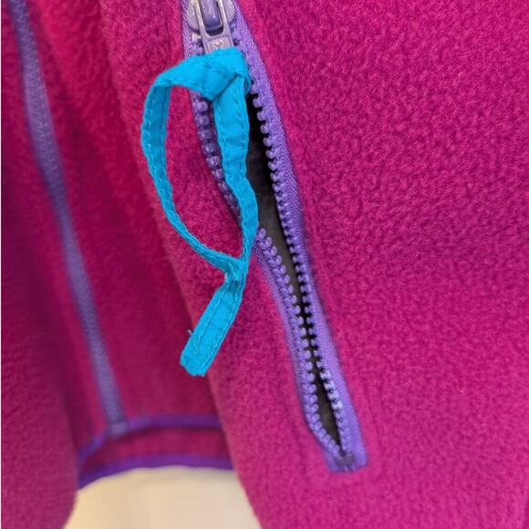 Vintage Columbia Fleece Jacket Y2K Pink Turquoise Purple Casual Layer - Size S - Picture 6 of 10